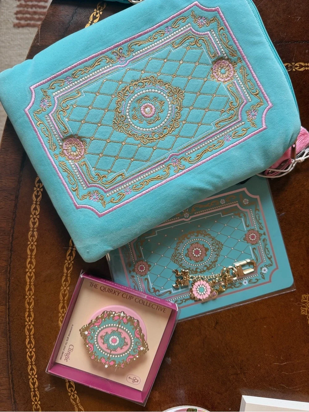 Antoinette eReader Bundle from the Quirky Cup Co, eReader sleeve, clingie, charm